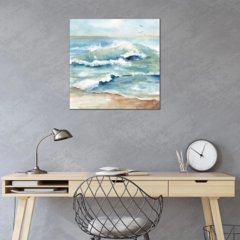 Peaceful Beach Waves Canvas Art Print