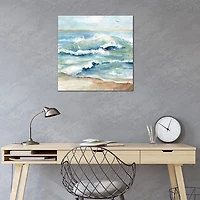 Peaceful Beach Waves Canvas Art Print