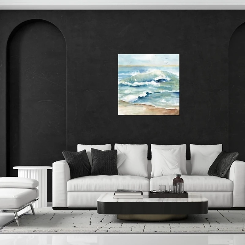 Peaceful Beach Waves Canvas Art Print