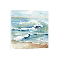 Peaceful Beach Waves Canvas Art Print