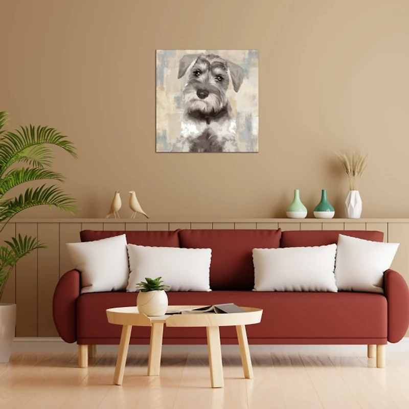 Miniature Schnauzer Portrait Canvas Art Print