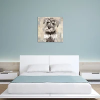Miniature Schnauzer Portrait Canvas Art Print