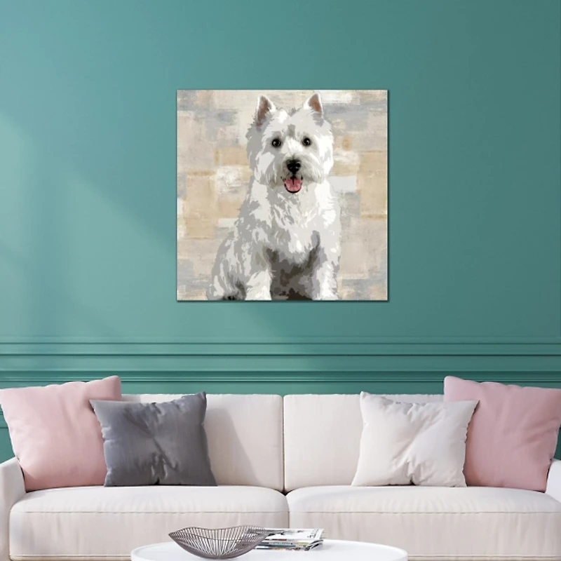 West Highland Terrier Portrait Canvas Art Print