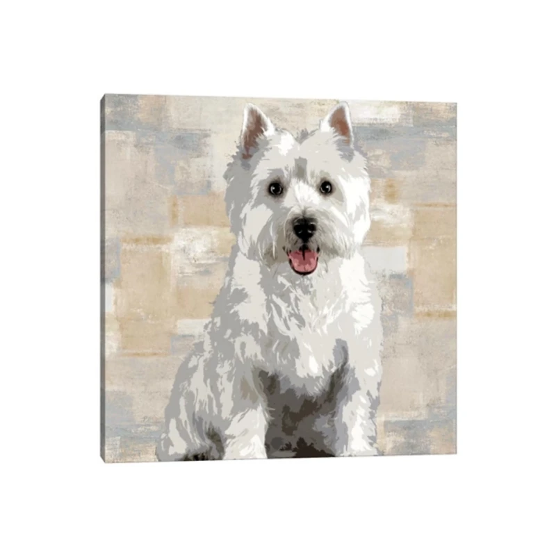 West Highland Terrier Portrait Canvas Art Print