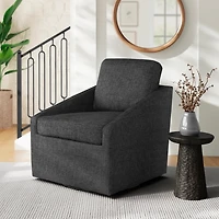Black Hannover Swivel Accent Chair