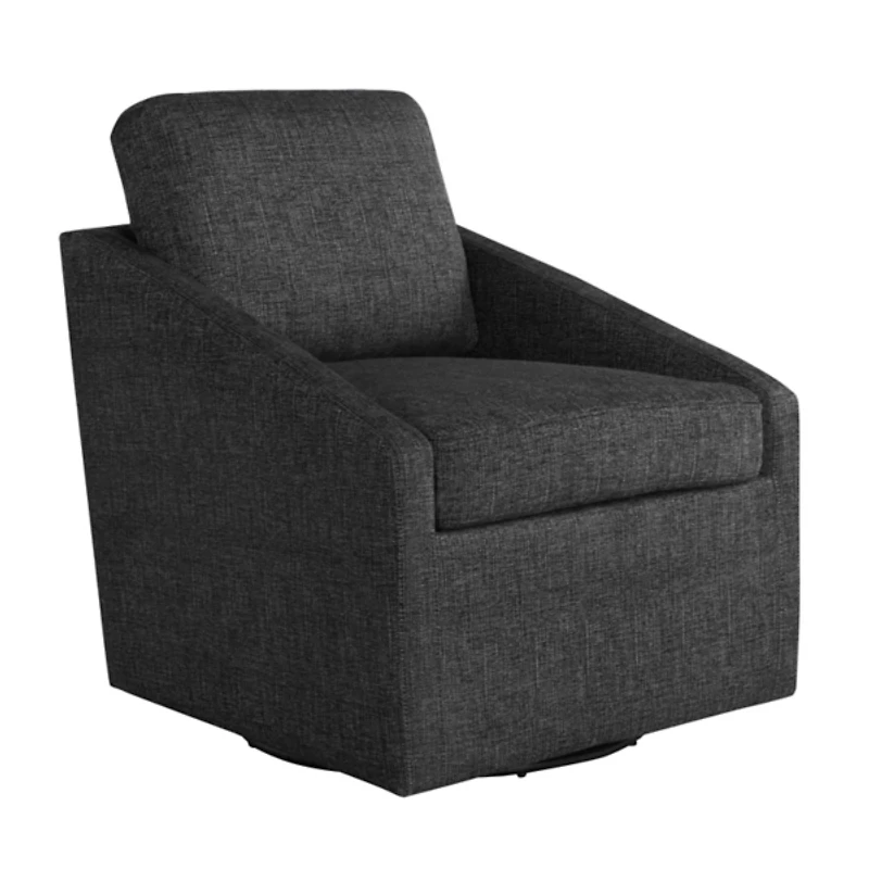 Black Hannover Swivel Accent Chair