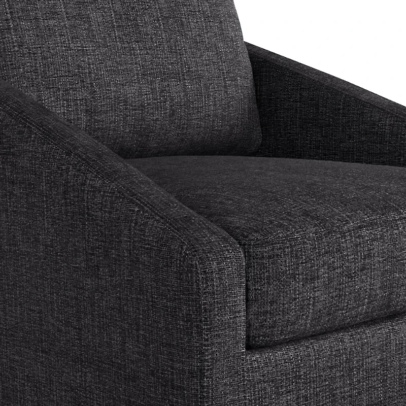 Black Hannover Swivel Accent Chair