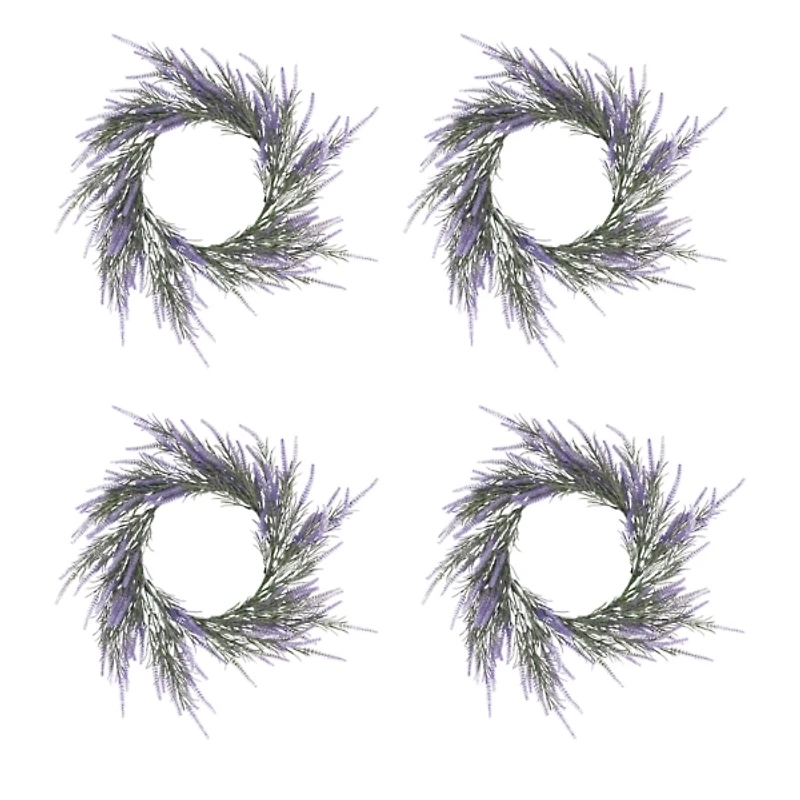 Lavender Floral Wreaths, Set of 4