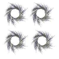 Lavender Floral Wreaths, Set of 4
