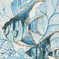 Blue Swimming Fish Outdoor Pillow