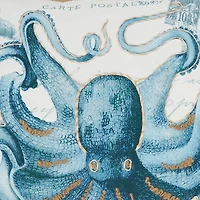 Vibrant Blue Octopus Outdoor Pillow