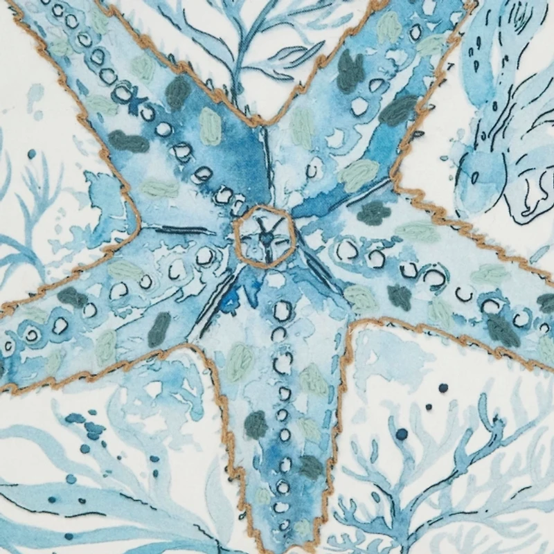 Blue Charming Starfish Outdoor Pillow