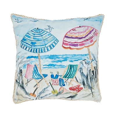 Colorful Beach Outdoor Pillow