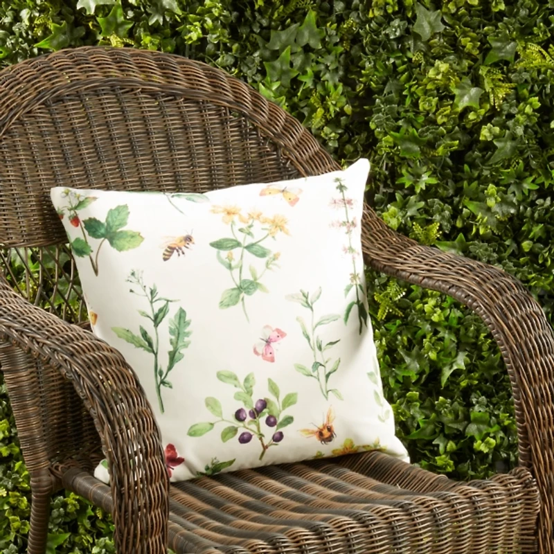 Whimsical Bumble Bee Outdoor Pillow