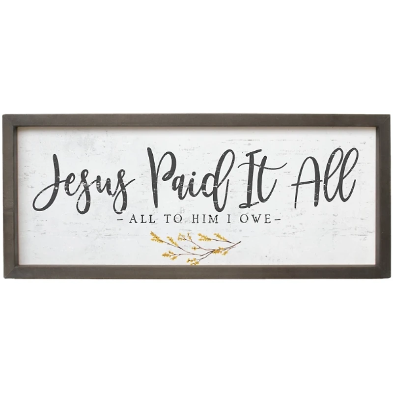 Jesus Paid It All Wall Plaque