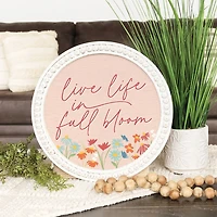Pink Full Bloom Round Wall Plaque