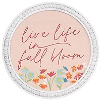 Pink Full Bloom Round Wall Plaque