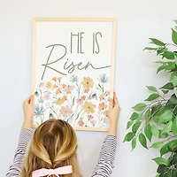 He is Risen Floral Framed Art Print