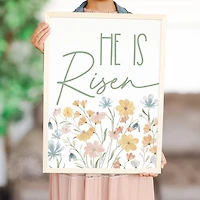 He is Risen Floral Framed Art Print
