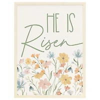 He is Risen Floral Framed Art Print