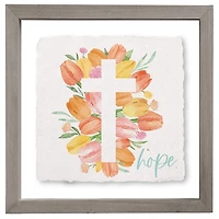 Hope Tulip Cross Framed Art Print