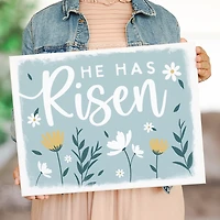 Blue He is Risen Canvas Art Print