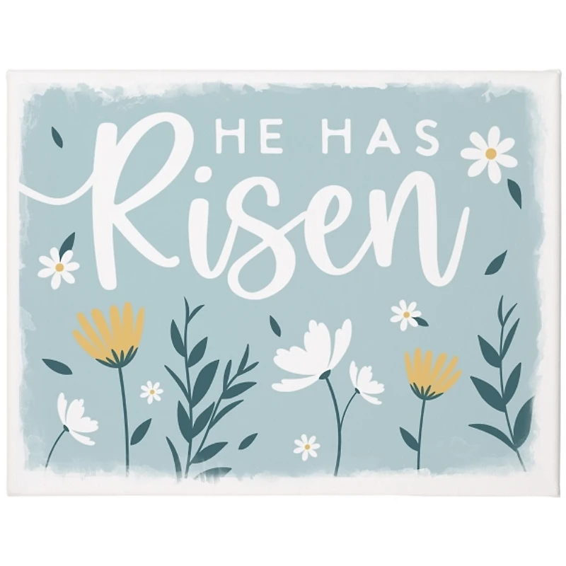 Blue He is Risen Canvas Art Print