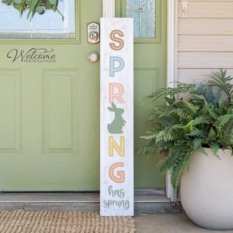 Spring Has Sprung Rabbit Porch Board