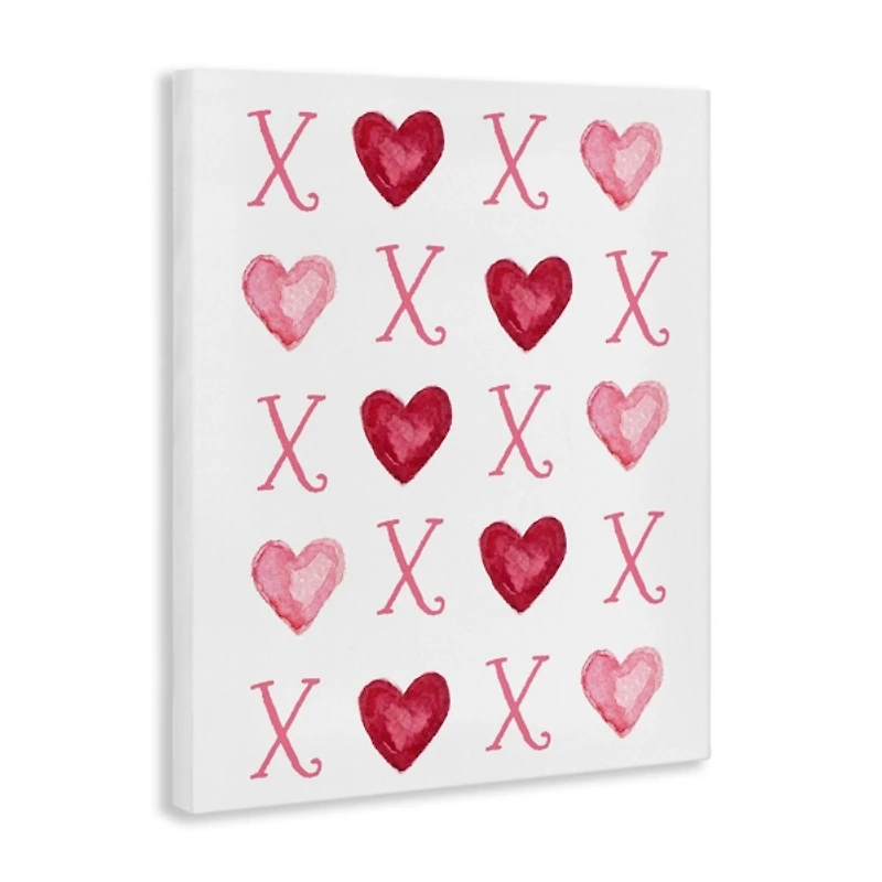 Pink XOXO Hearts Canvas Art Print