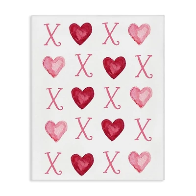 Pink XOXO Hearts Canvas Art Print