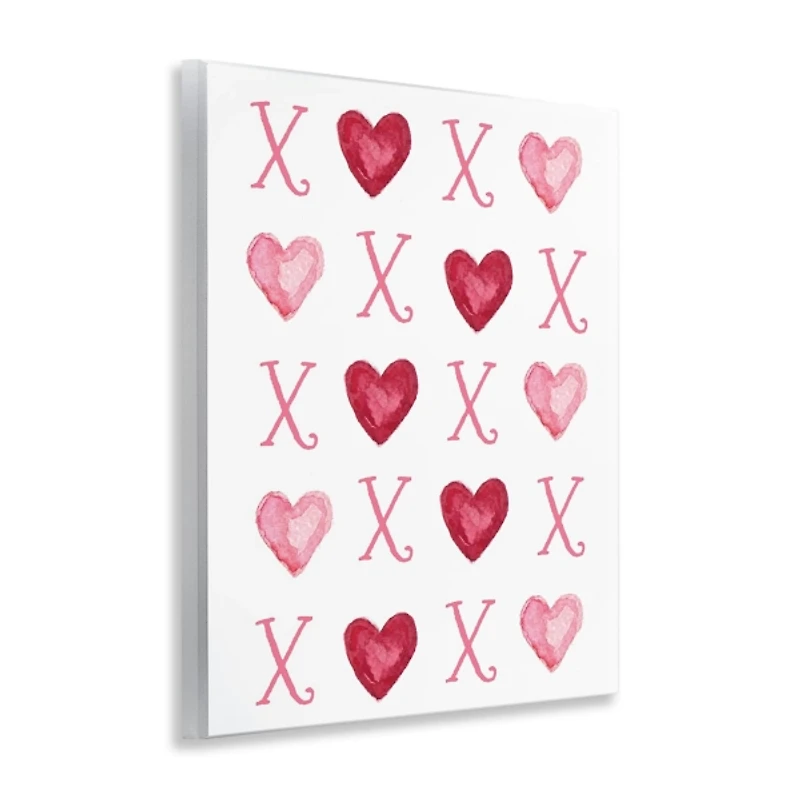 Pink XOXO Hearts Canvas Art Print, 11x14