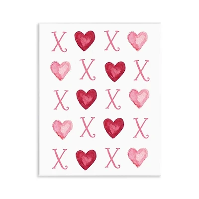 Pink XOXO Hearts Canvas Art Print, 11x14