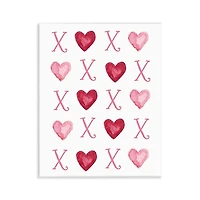 Pink XOXO Hearts Canvas Art Print, 11x14