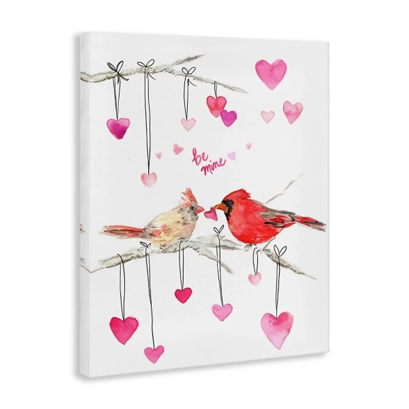 Be Mine Cardinals Canvas Art Print