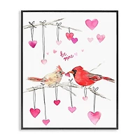 Be Mine Cardinals Framed Canvas Art Print