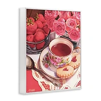 Valentines Day Tea Framed Canvas Art Print