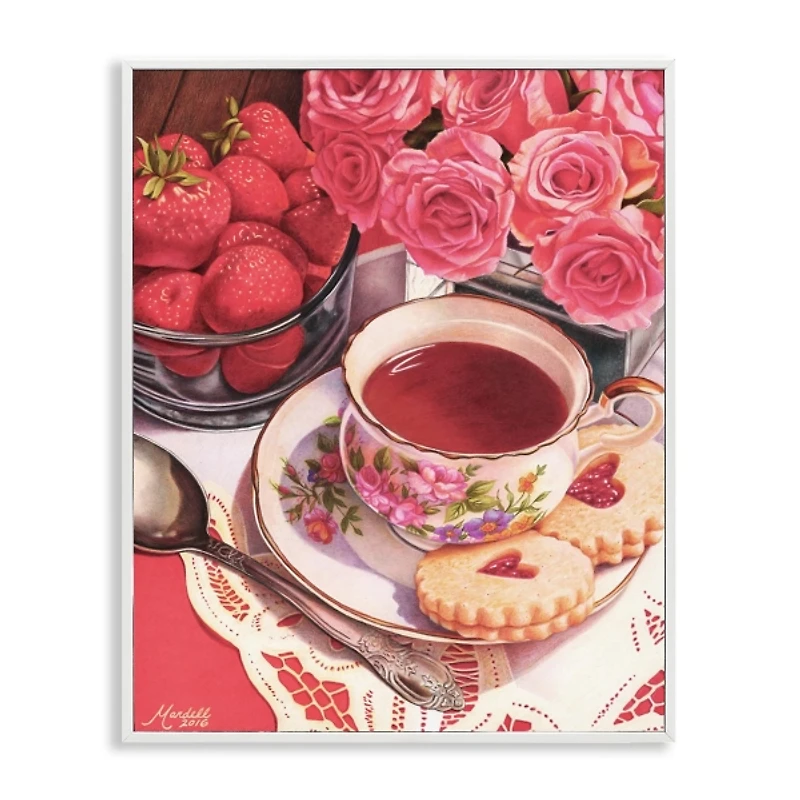 Valentines Day Tea Framed Canvas Art Print
