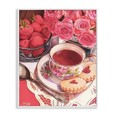Valentines Day Tea Framed Canvas Art Print