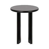 Black Round Ellie Wood Accent Table
