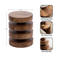 Olivia Walnut Brown Accent Table