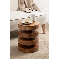 Olivia Walnut Brown Accent Table