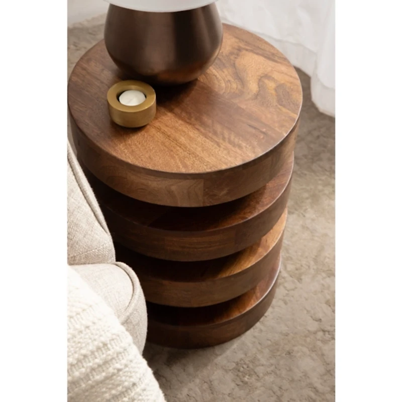 Olivia Walnut Brown Accent Table