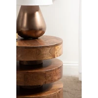 Olivia Walnut Brown Accent Table