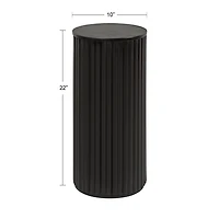 Black Round Ribbed Reid Accent Table