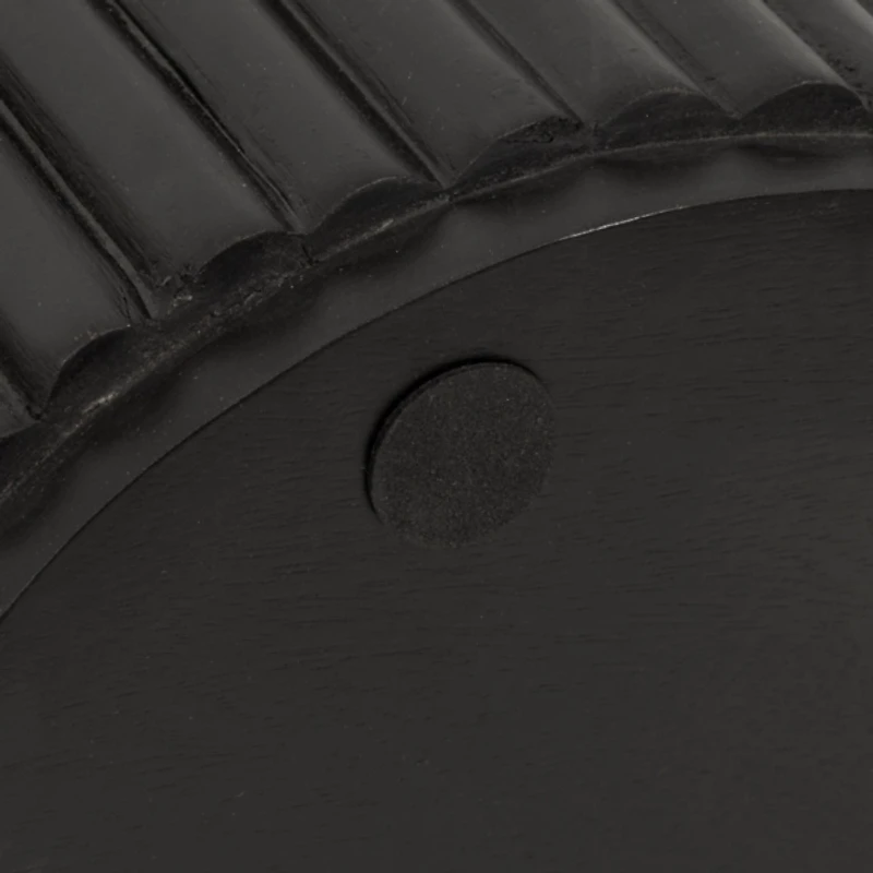 Black Round Ribbed Reid Accent Table