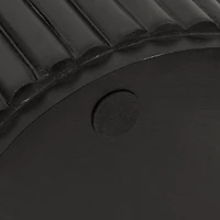 Black Round Ribbed Reid Accent Table