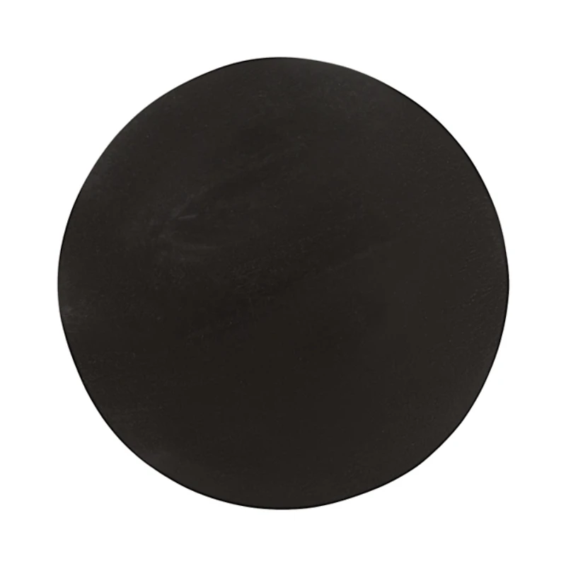 Black Round Ribbed Reid Accent Table