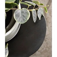 Black Round Ribbed Reid Accent Table