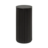 Black Round Ribbed Reid Accent Table