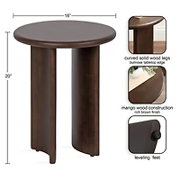 Dark Brown Round Ellie Accent Table